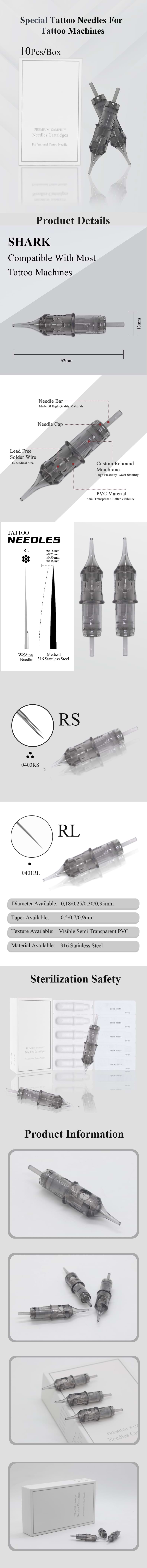 Sterile White Box Grey Tattoo Needles for Machines